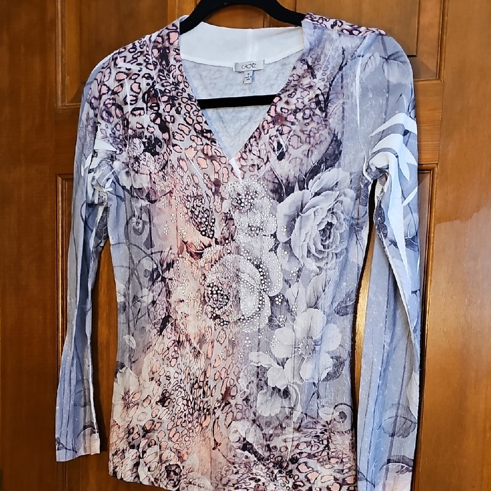Cache Multicolor Floral Long Sleeve Top